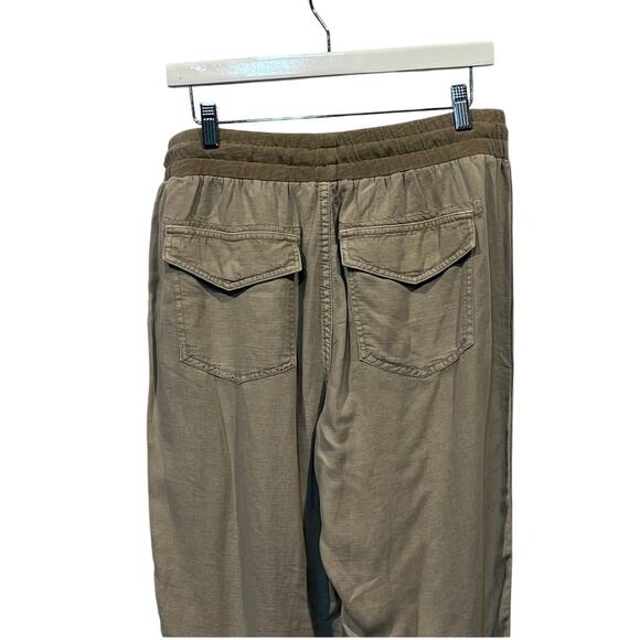 SPLENDID WOMENS XLARGE DRAWSTRING LINEN BLEND LAKESIDE JOGGER KHAKI NEW - Picture 9 of 12